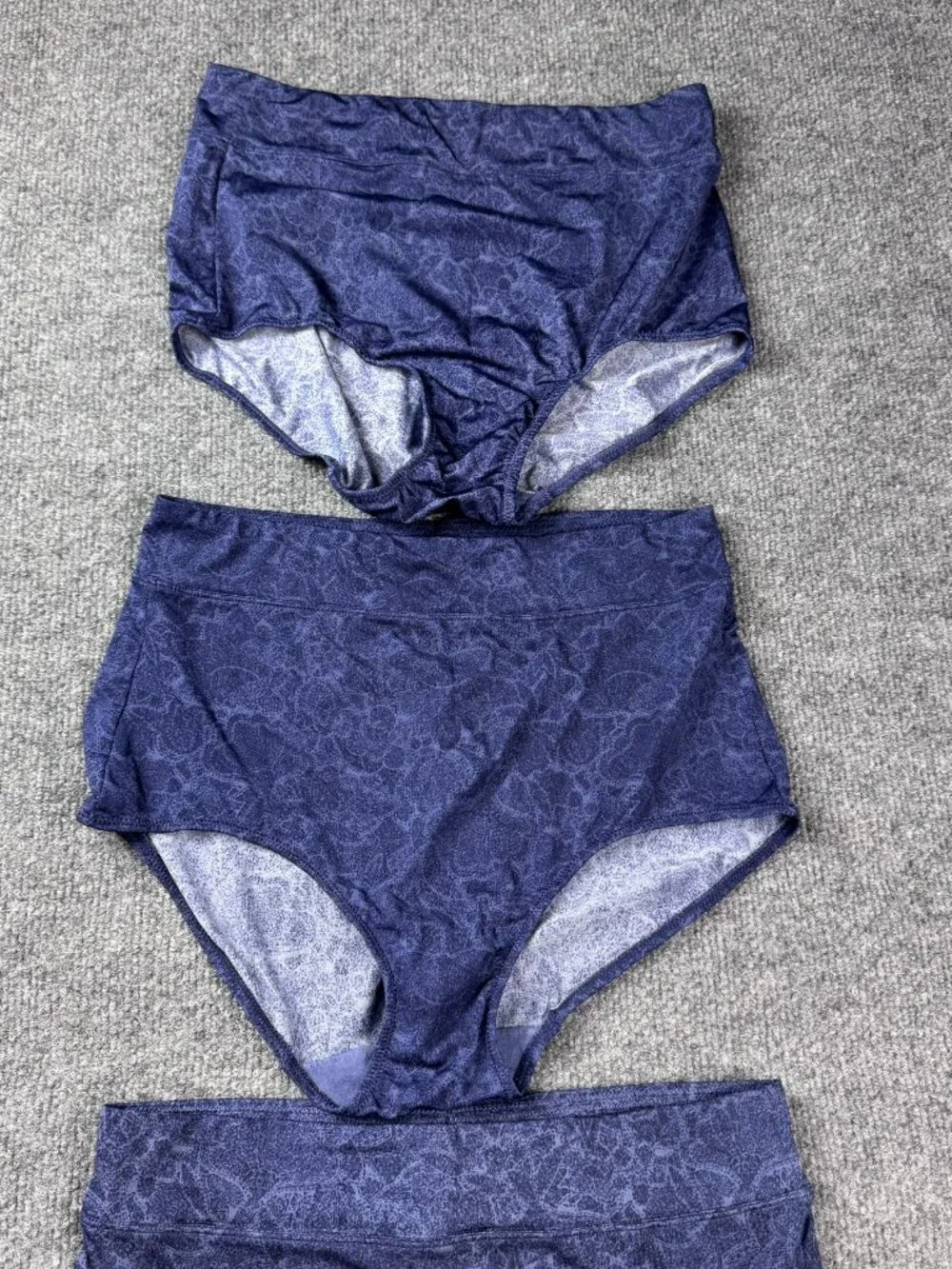 3 Pack Warners Brief Panties Size M 6 RS4381W Navy Floral Stretch Underwear
